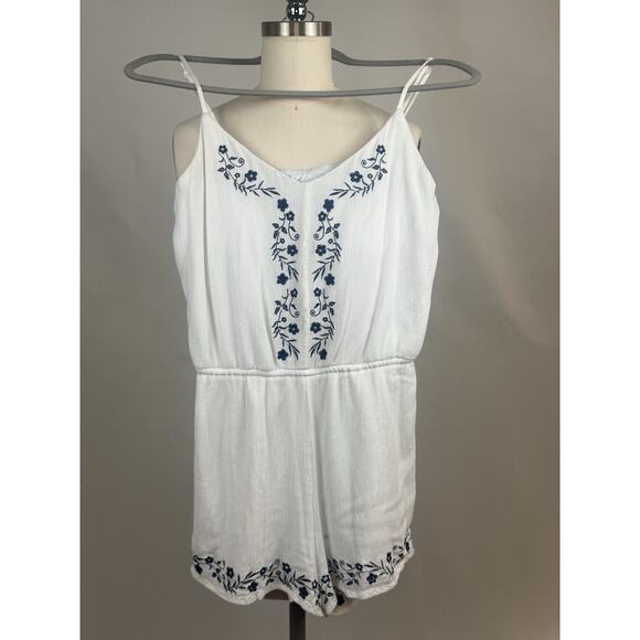 Blue‎ Rain Boho Embroidered Romper Beachy Peasant Summer Festival Size Small - Picture 2 of 5